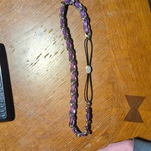 Juicy Couture silver purple leather headband choker